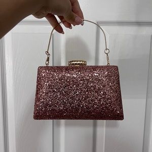 Rose gold sparkle clutch purse
